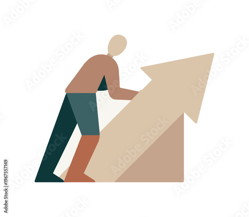 Geometric Human Form. Individual subtly aligning body orientation with the dominant form, integrating priority internally.