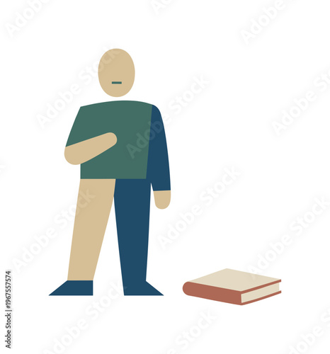 Individual subtly adjusting stance to align with the clarified form, integrating insight internally. Stylized editorial character