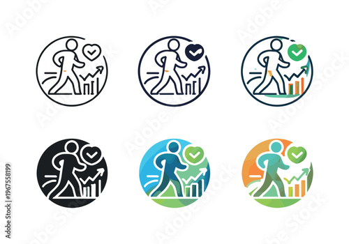 Abstract depiction of active lifestyle supervision shaped as a clear symbol suggesting consistency awareness, effort balance, and