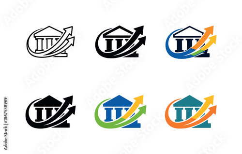 Concept illustrating renewal of governmental processes and services, symbolized by an abstract civic form enhanced by directional