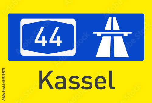 Verkehrszeichen, Autobahn A 44, Kassel