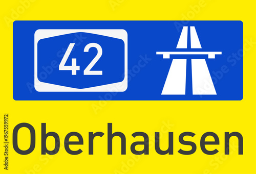 Verkehrszeichen, Autobahn A 42, Oberhausen