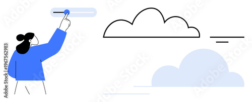 Cloud computing concept. Cloud computing virtual data storage and user interaction. Cloud computing revolutionizing access, scalability, and efficiency. For IT, innovation, data management, business