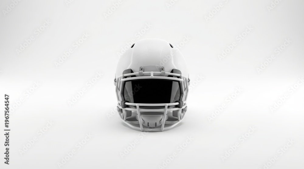 Fototapeta premium Close-Up of White Football Helmet on Clean White Background