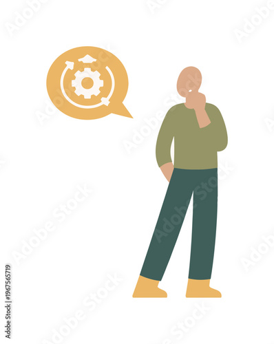 Individual making a subtle shift in stance while the symbol remains unchanged, showing reflection as an internal adjustment.