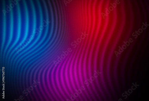 Abstract neon gradient wave background with flowing blue, pink, and red curved lines on dark backdrop. Vibrant futuristic pattern with smooth motion effect, perfect for tech designs, music visuals, 