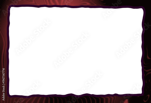 Abstract decorative frame with glowing red and dark textured border surrounding a blank white center. Modern grunge style design with vibrant edge lighting, perfect for posters, banners, presentations