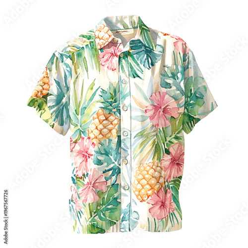 hawaiian shirt vector hand drawn illustration
