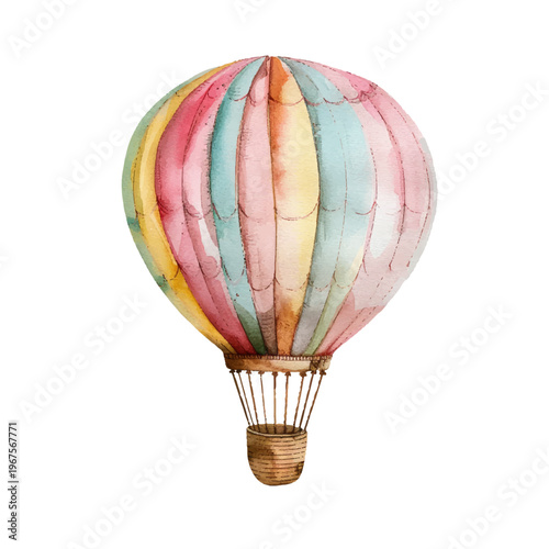 hot air balloon vector hand drawn illustration