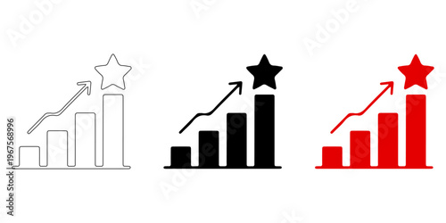 Ascension to Achievement: Visualizing growth, targets, and goals with vibrant, graphically-rendered ascent symbols.
