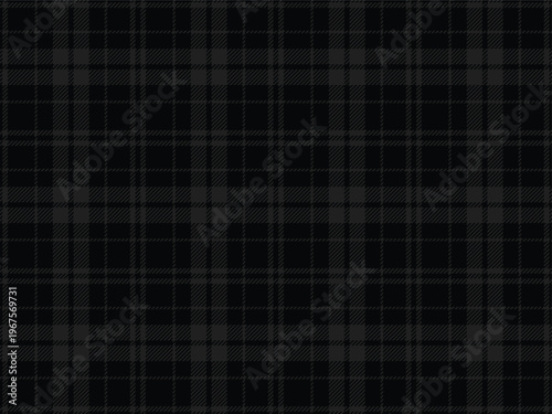 Seamless tartan plaid pattern background. Charcoal gray checkered plaid pattern for menswear, modern upholstery