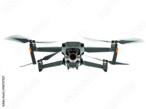 Fotografía Isolated modern gray quadcopter drone with an advanced camera for aerial photogr