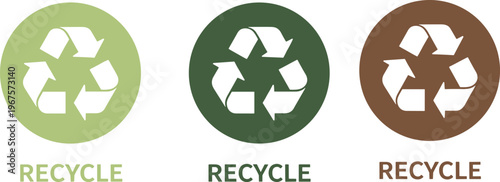 Recycling icon vector illustration with eco symbols, green sustainability, and environmental design