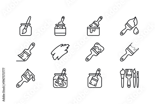 Paint brush in jar, brush in paint jar, brush dipping in paint, brush with paint drop, brush painting, brush stroke, brush with