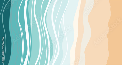 Abstract gradient waves a serene blend of teal peach and soft hues