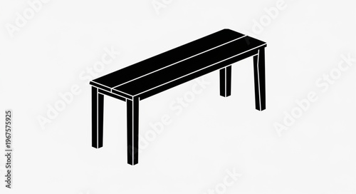 Simple wooden bench isolated on white background.