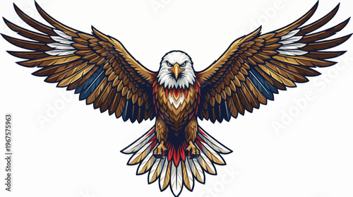Majestic Eagle Emblem - A Symbol of Freedom and Strength with Wings Spread Wide