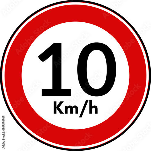 Speed Limit 10 kmh Traffic Sign Vector