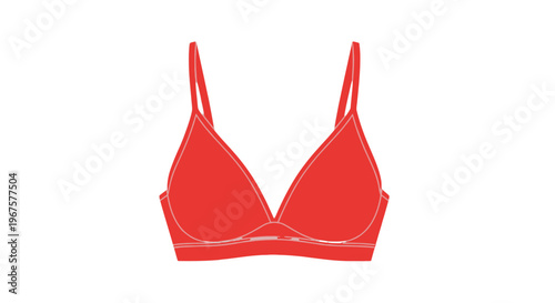 Red Bra with Thin Straps.