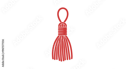 Red Tassel Keychain or Decoration.