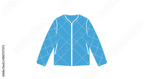 Blue Jacket with White Zipper and Pockets.