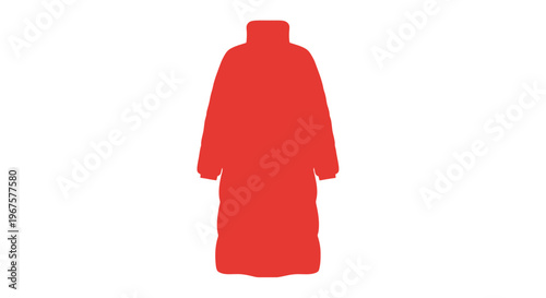 Red Coat with High Collar and Long Sleeves.
