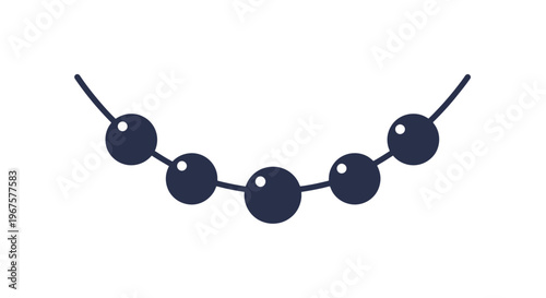 Black Beads on a String Necklace.