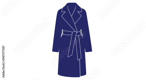 Blue Robe with White Trim and Belt.