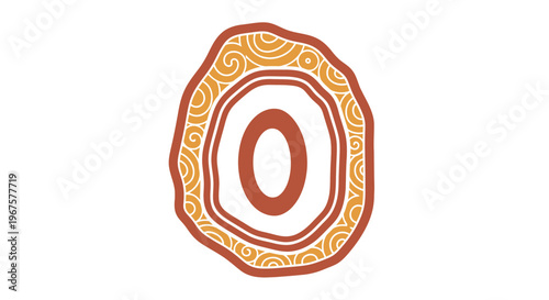 Decorative Number Zero Illustration Design Element.