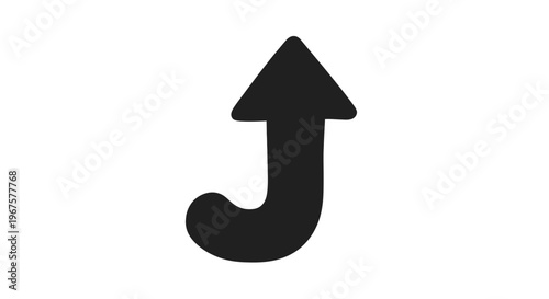 Black Arrow Icon Pointing Upwards.