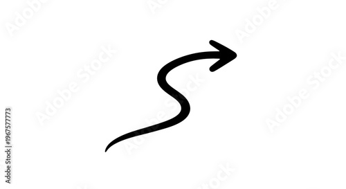 Black Curved Arrow Direction Symbol.