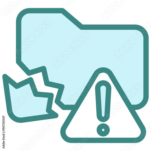 Breach Dual Tone Color Icon, Mini Illustration For Modern Concept, Ui, Ux Web And App Development. Related To Cyber Security, Data Protection.