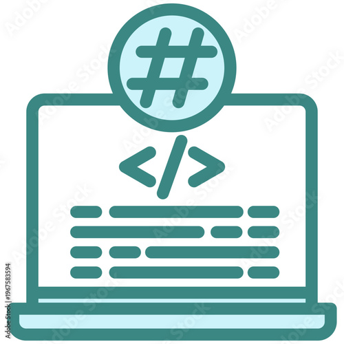 Hash Encryption Dual Tone Color Icon, Mini Illustration For Modern Concept, Ui, Ux Web And App Development. Related To Cyber Security, Data Protection.