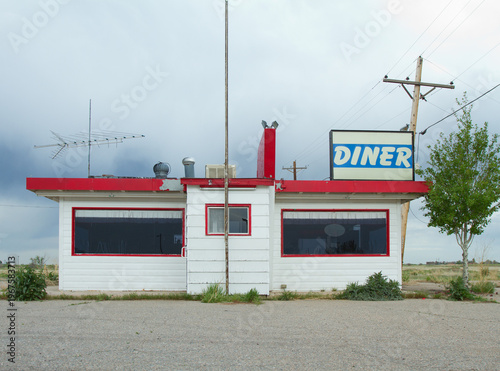 Retro Roadside Diner in Rural America Classic Americana Scene
