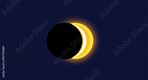 Partial Solar Eclipse With Glowing Corona.