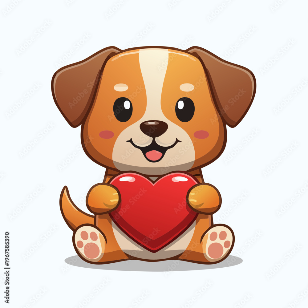 Fototapeta premium Hund/Welpe im Kawaii-Stil,