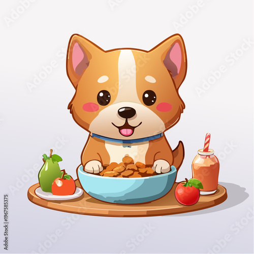 Hund/Welpe  im Kawaii-Stil,