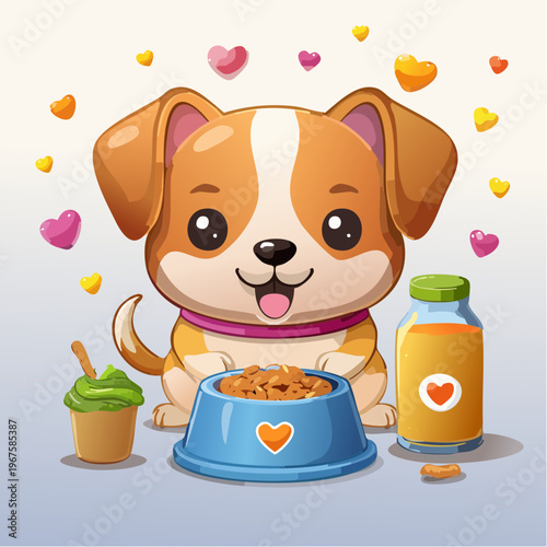 Hund/Welpe  im Kawaii-Stil,