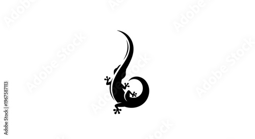 Black lizard silhouette standing tall.