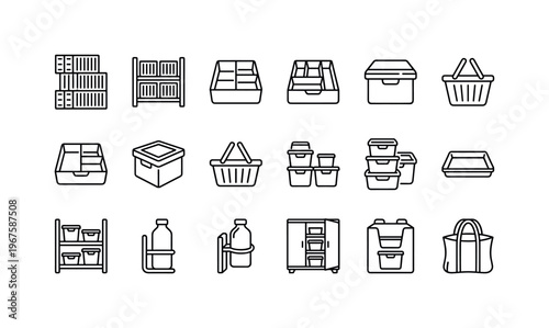 Container stack, container rack, container organizer, container drawer insert, container storage box, container basket, container