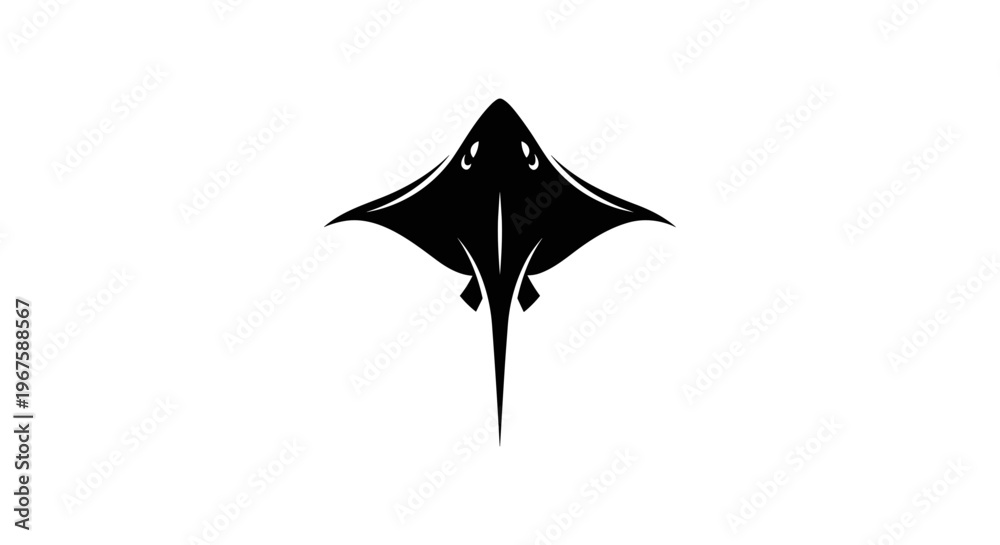 Fototapeta premium Black Manta Ray Swimming Underwater 1.