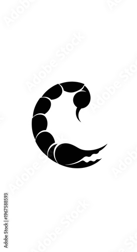 Black Scorpion Icon Isolated Closeup View.