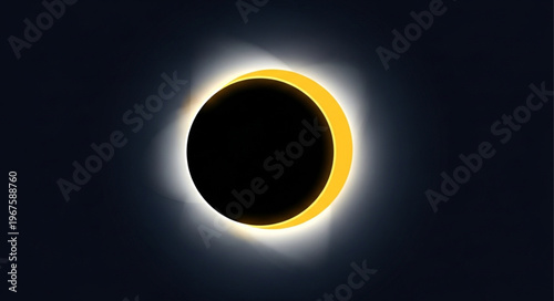 Total solar eclipse showing the suns corona and diamond ring effect.