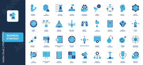 Business strategy, SWOT analysis for company optimization, action plan glyph icon set. Solution weakness and strength, threats and opportunity solid symbols vector illustration