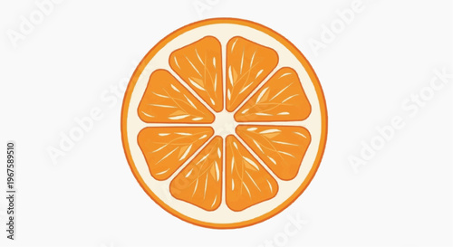 A fresh slice of orange, showcasing its vibrant segments