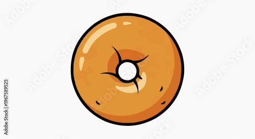 A cartoon illustration of a single donut