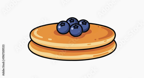 A delicious stack of pancakes topped with fresh blueberries. Perfect for breakfast or brunch