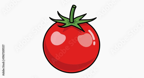 Fresh, red tomato, perfect and ripe, ready to be eaten