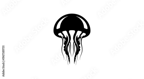 Black silhouette of a jellyfish 1.