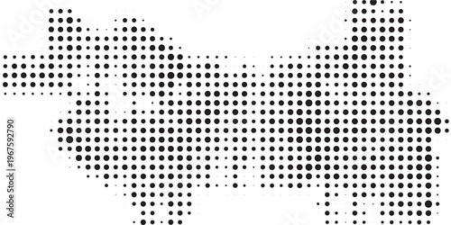 Abstract Halftone Pattern of a Dog Silhouette.